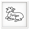 Aries Line Drawing art print mockup in a white frame