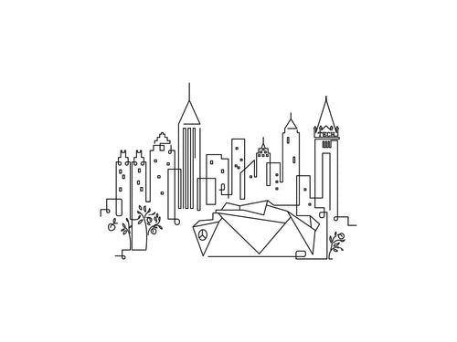 Atlanta Skyline illustration, digital download wall art