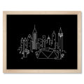 Atlanta Skyline Night art print mockup in a black frame