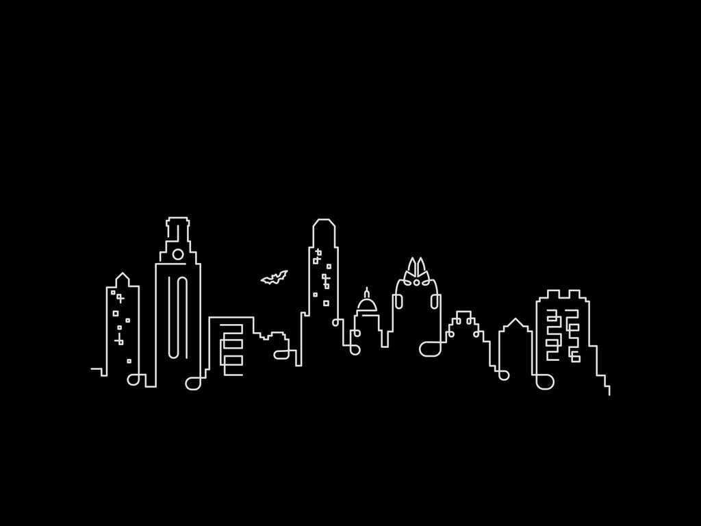 Austin 2017 Skyline Night illustration, digital download wall art