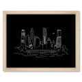Austin 2025 Skyline Night art print mockup in a black frame