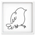 Bird art print mockup in a white frame