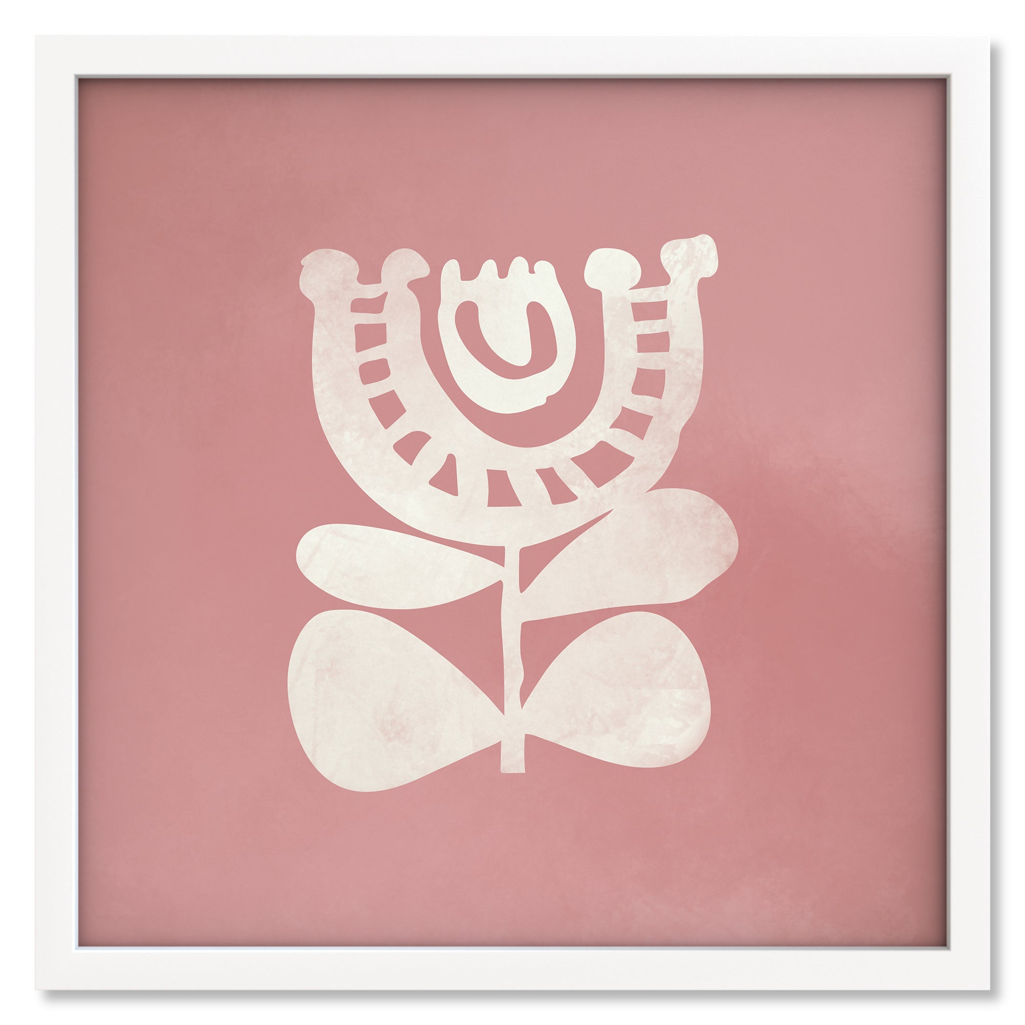 Blush Rose art print mockup in a white frame