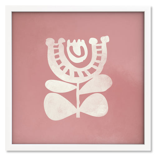 Blush Rose art print mockup in a white frame