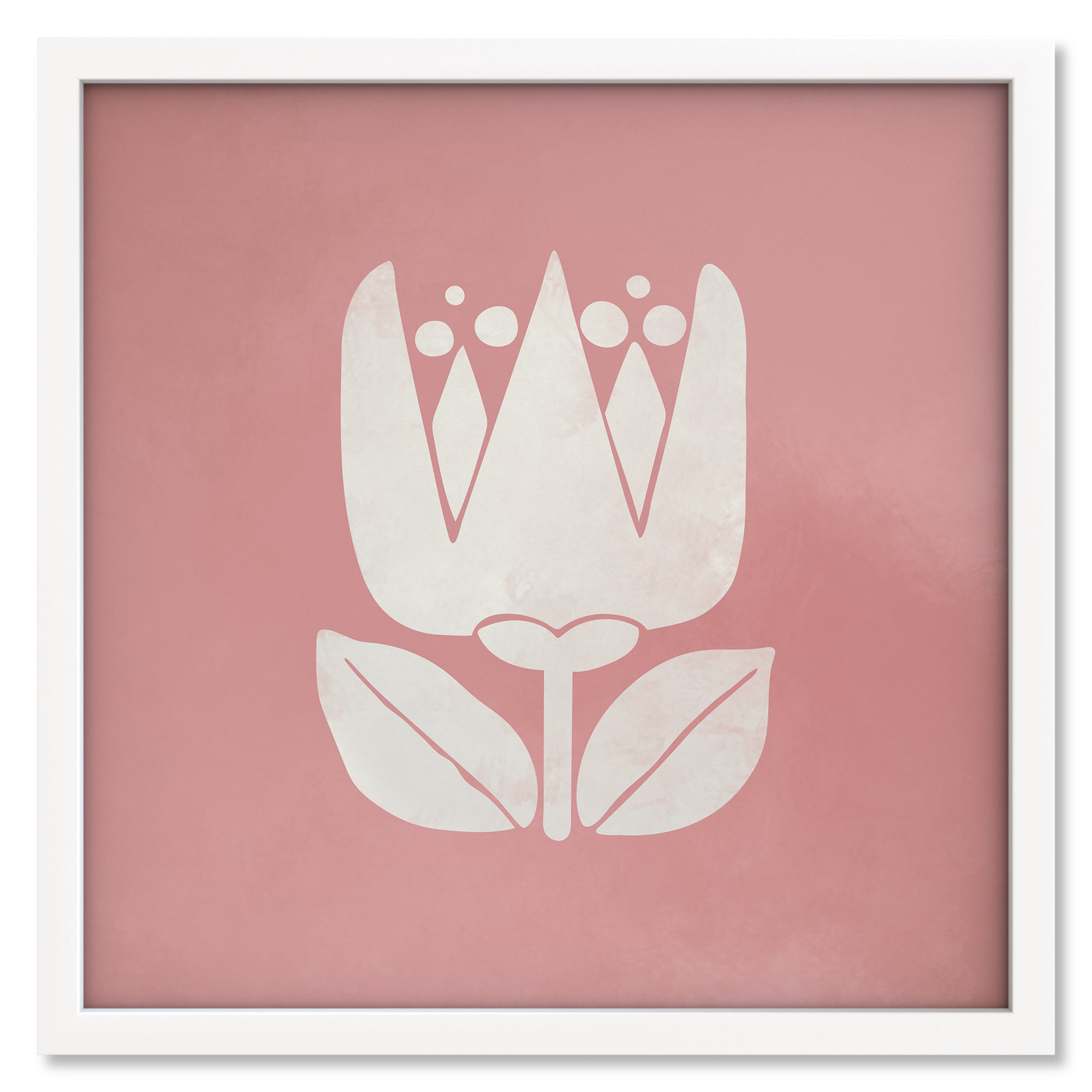 Blush Tulip art print mockup in a white frame