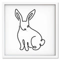 Bunny art print mockup in a white frame