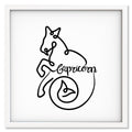 Capricorn Line Drawing art print mockup in a white frame