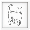 Cat art print mockup in a white frame