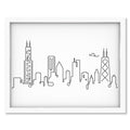 Chicago Skyline art print mockup in a white frame