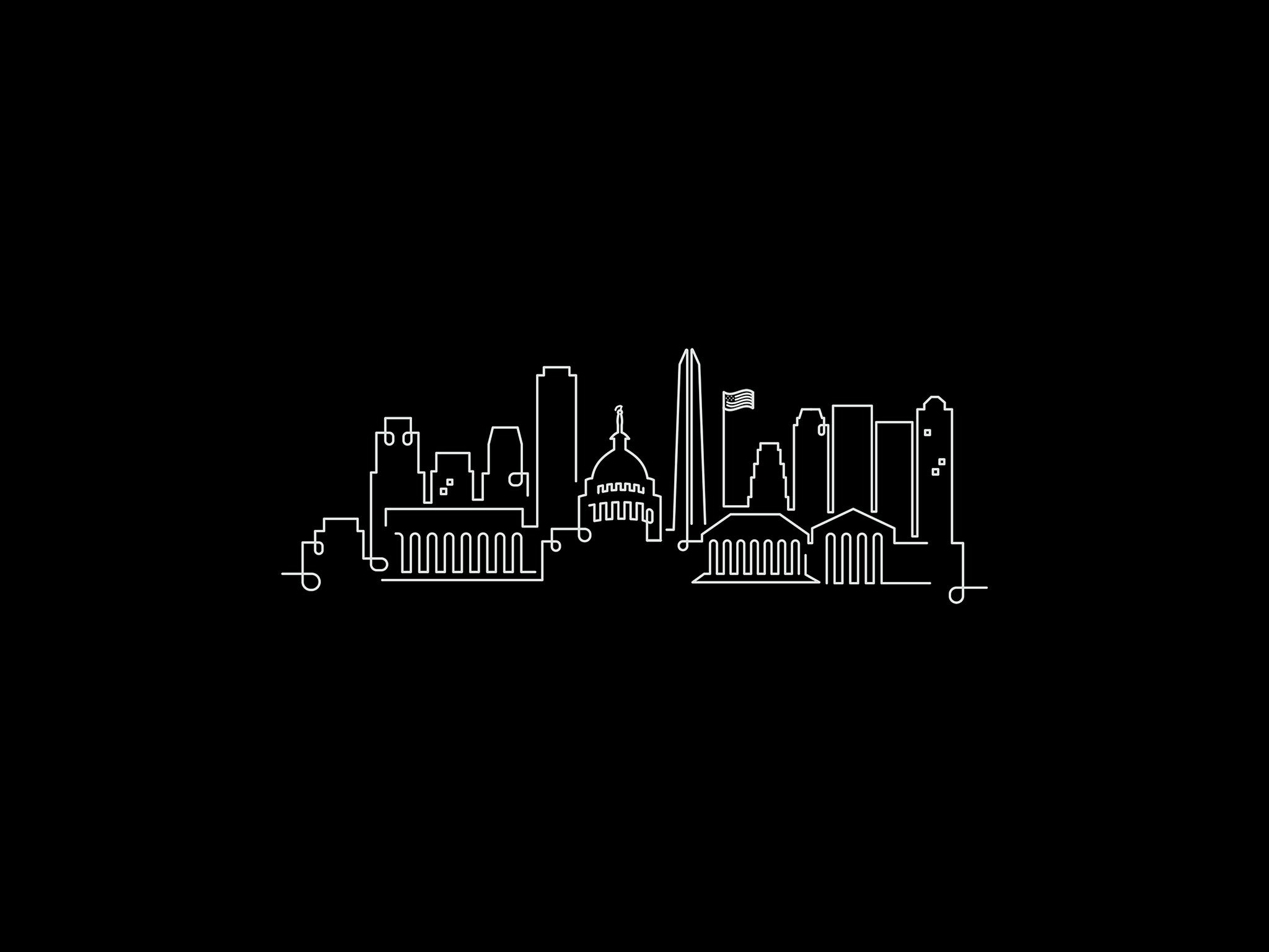 DC Skyline Night illustration, digital download wall art