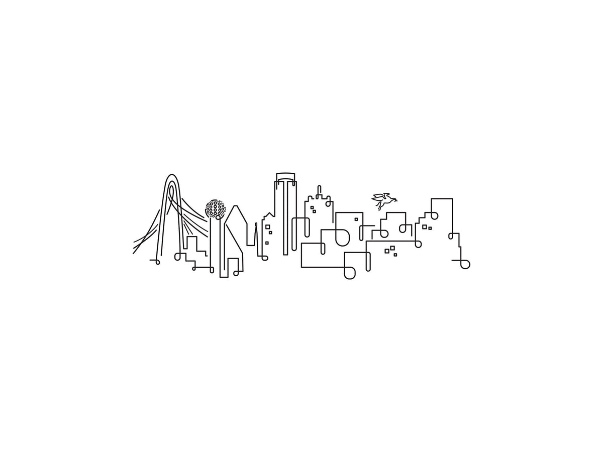 Dallas Skyline illustration, digital download wall art