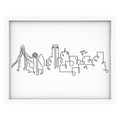 Dallas Skyline art print mockup in a white frame
