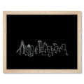 Dallas Skyline Night art print mockup in a black frame