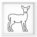Deer art print mockup in a white frame
