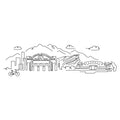 Denver Skyline line art illustration, digital download wall art