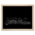 Denver Skyline Night art print mockup in a black frame