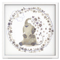 Flower Shower art print mockup in a white frame