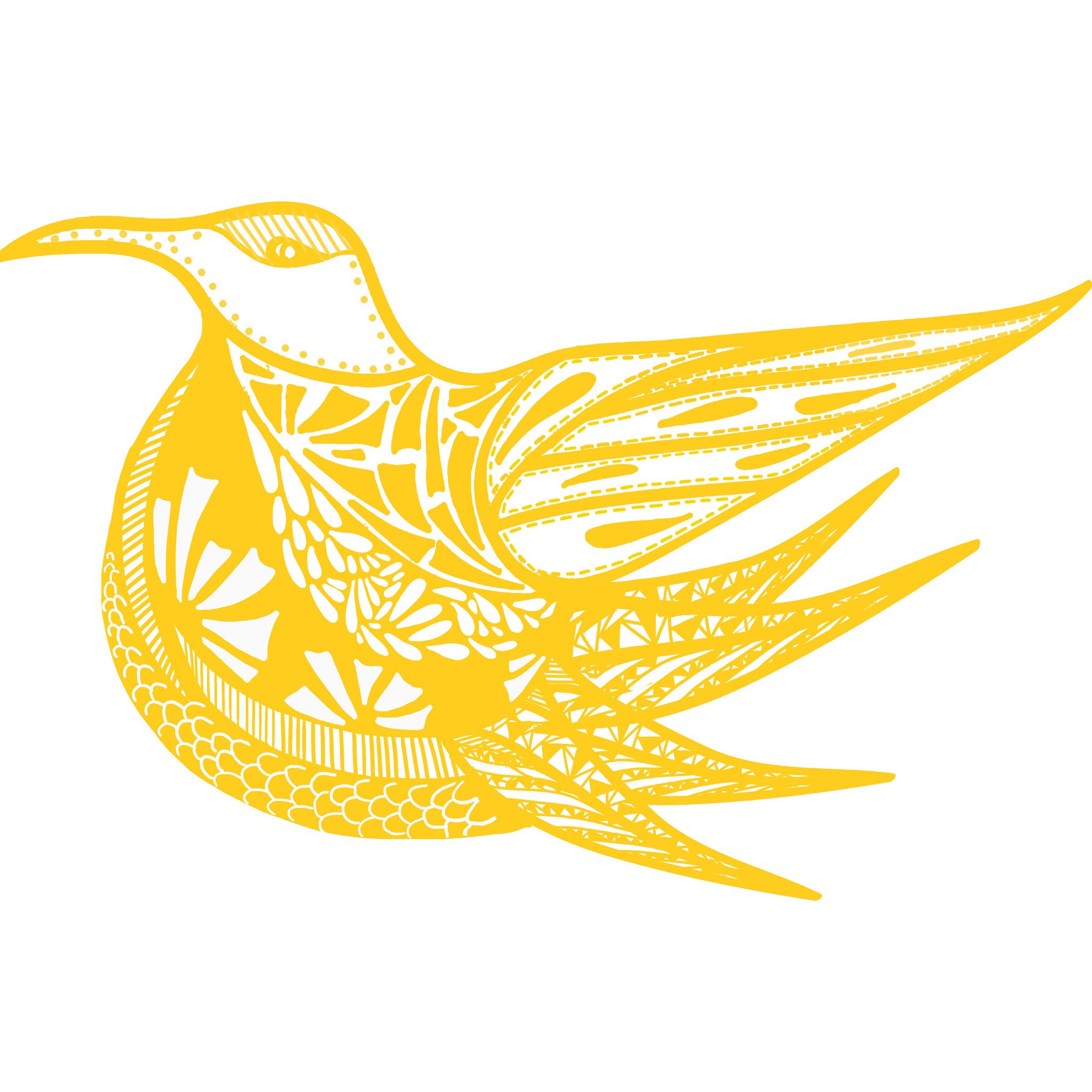 Golden Bird illustration, digital download wall art