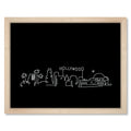 Hollywood Skyline Night art print mockup in a black frame