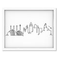 Kansas City Skyline art print mockup in a white frame
