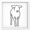 Lamb art print mockup in a white frame