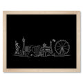 Las Vegas Skyline Night art print mockup in a black frame