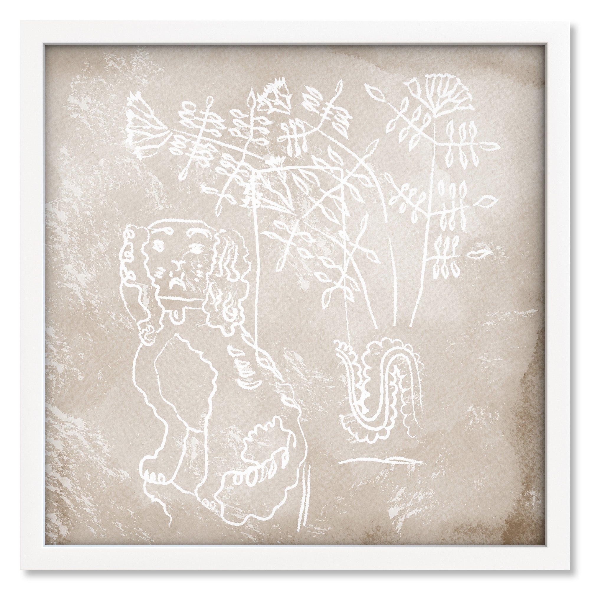 Little Foo art print in a white frame