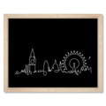 London Skyline Night art print mockup in a black frame