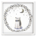 Love You to the Moon art print mockup in a white frame