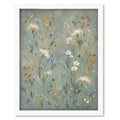 Meadow Blue art print mockup in a white frame