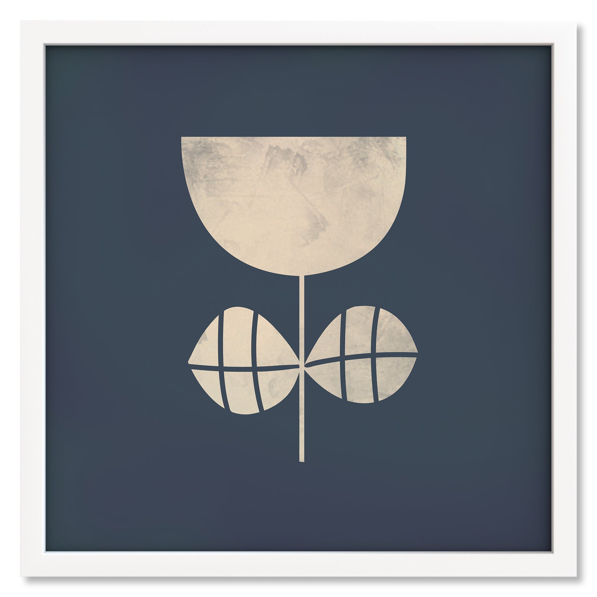 Midnight Stem 2 art print mockup in a white frame