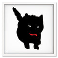 Miso the Cat art print mockup in a white frame