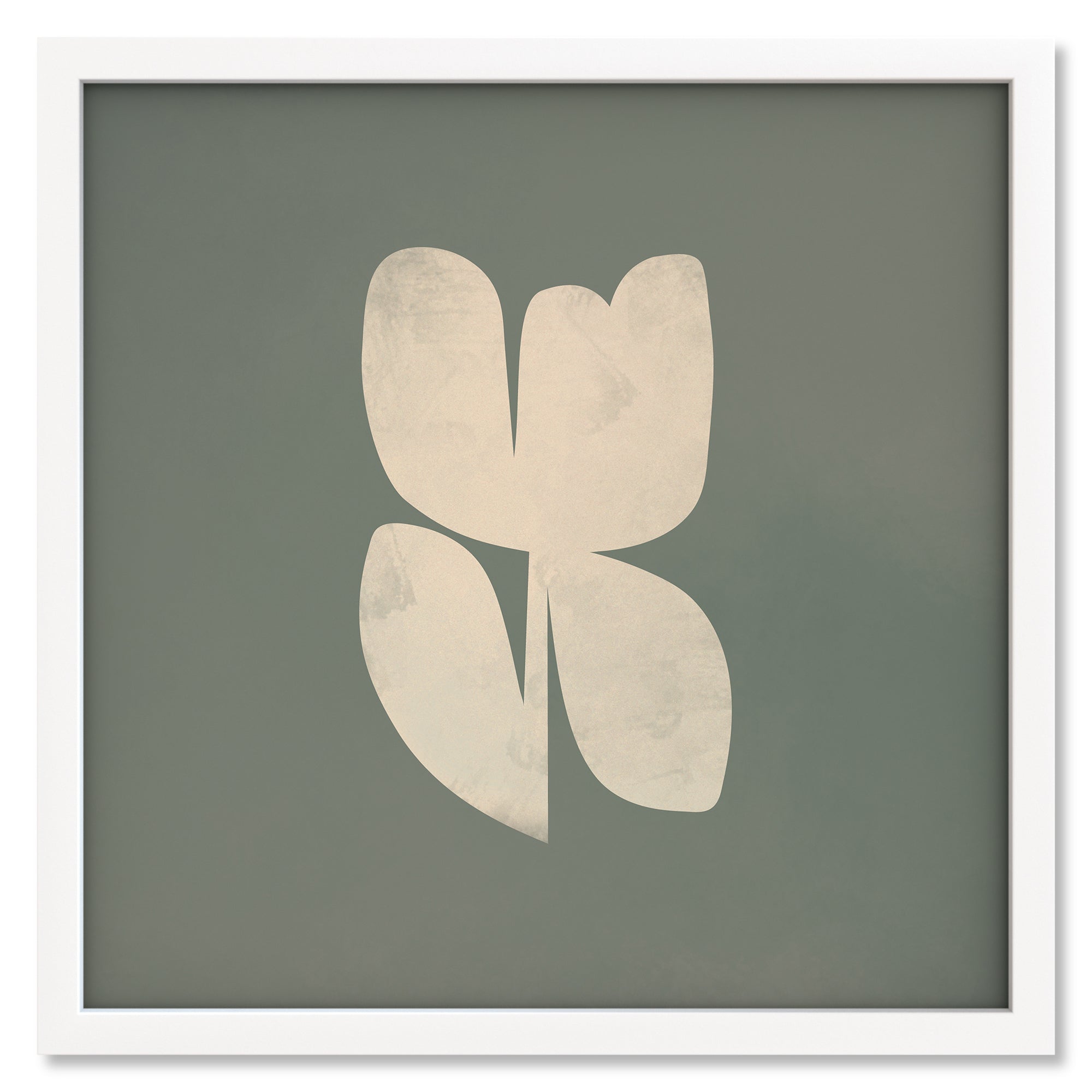 Moss Bloom 1 art print mockup in a white frame