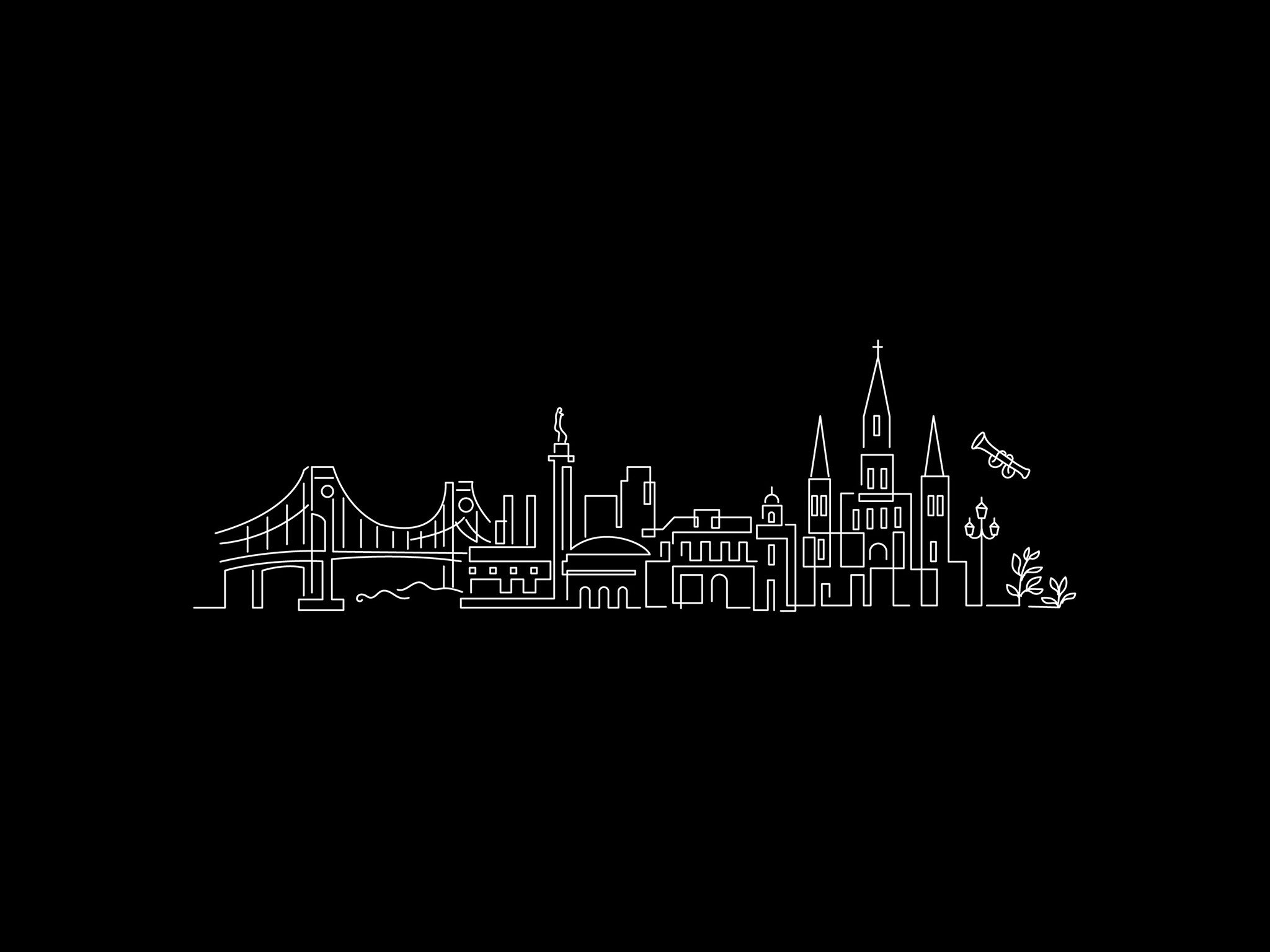New Orleans Skyline Night