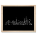New Orleans Skyline Night art print mockup in a black frame