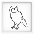 Owl art print mockup in a white frame