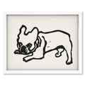 Phoebe the Frenchie! art print mockup in a white frame
