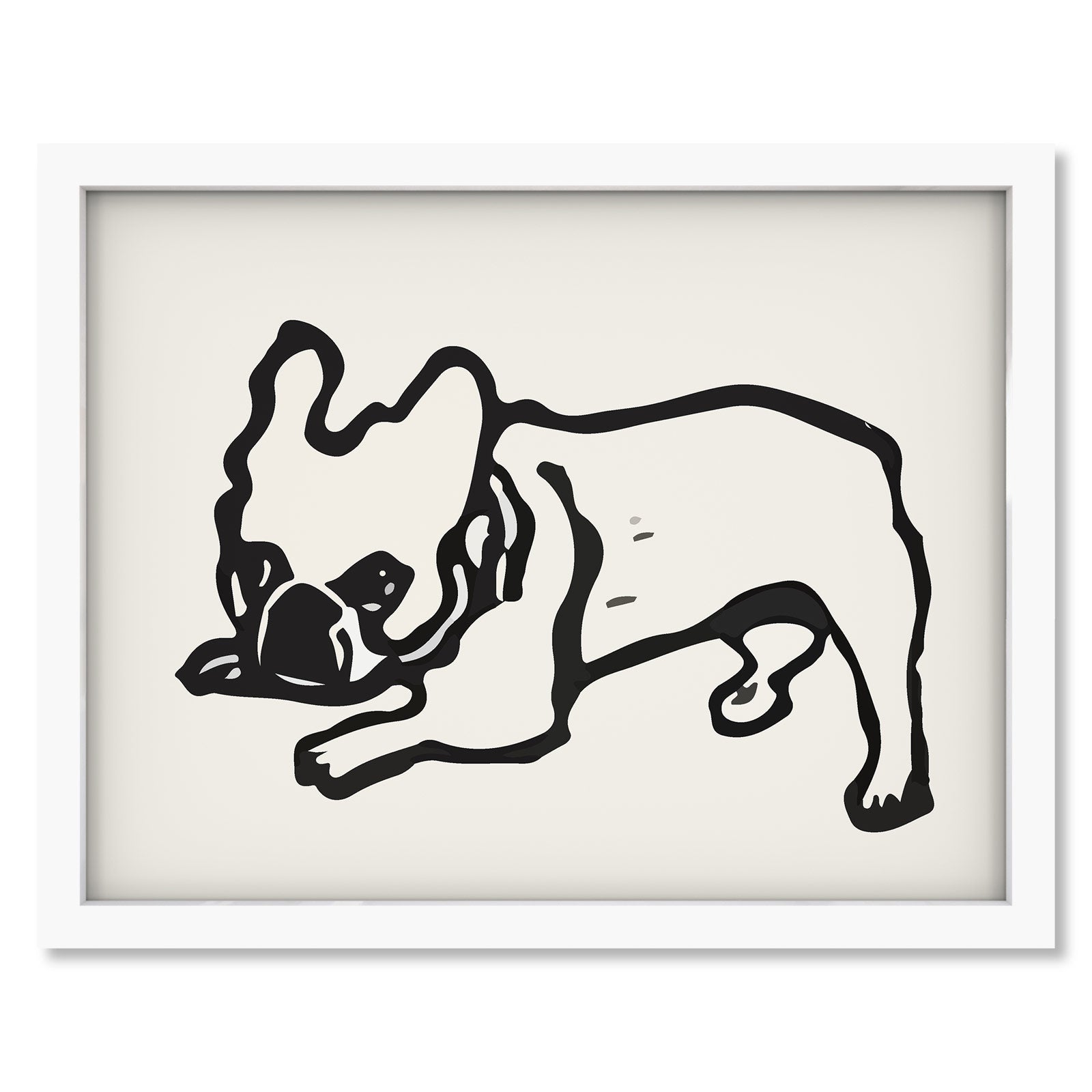 Phoebe the Frenchie! art print in a white frame