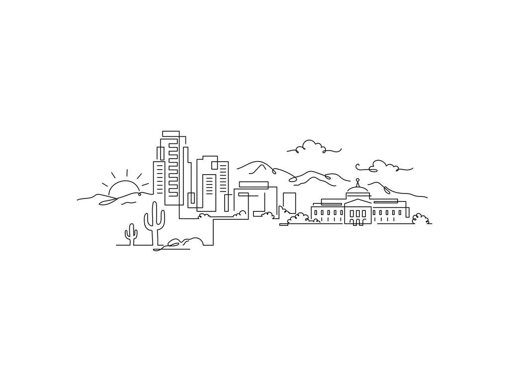Phoenix Skyline illustration, digital download wall art