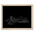 Phoenix Skyline Night art print mockup in a black frame