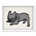 Pickles the Frenchie! art print mockup in a white frame