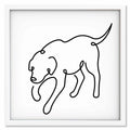 Retriever art print mockup in a white frame
