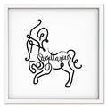 Sagittarius Line Drawing art print mockup in a white frame