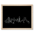 San Francisco Skyline Night art print mockup in a black frame