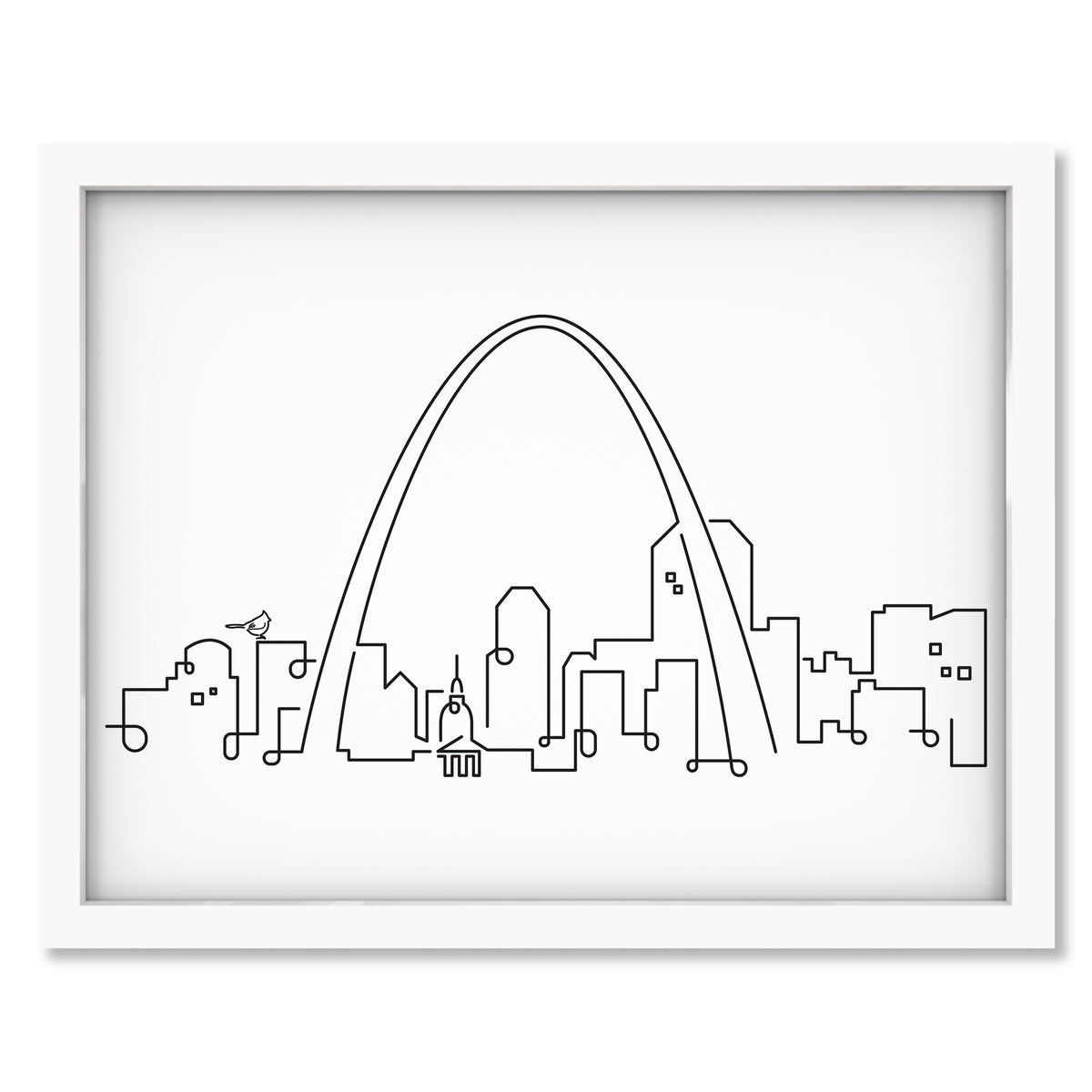 St. Louis Skyline art print mockup in a white frame