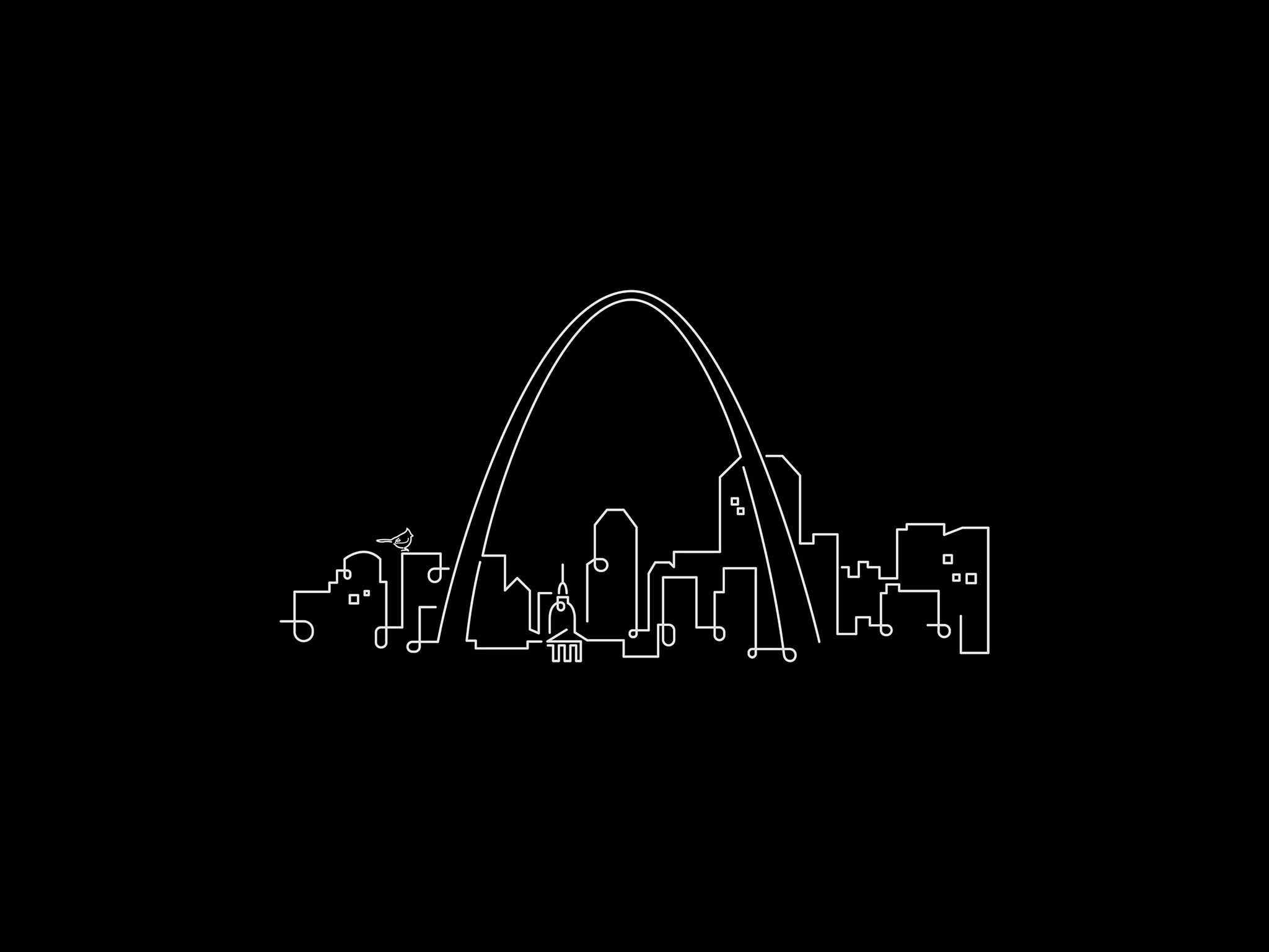 St. Louis Skyline Night illustration, digital download wall art