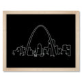 St. Louis Skyline Night art print mockup in a black frame