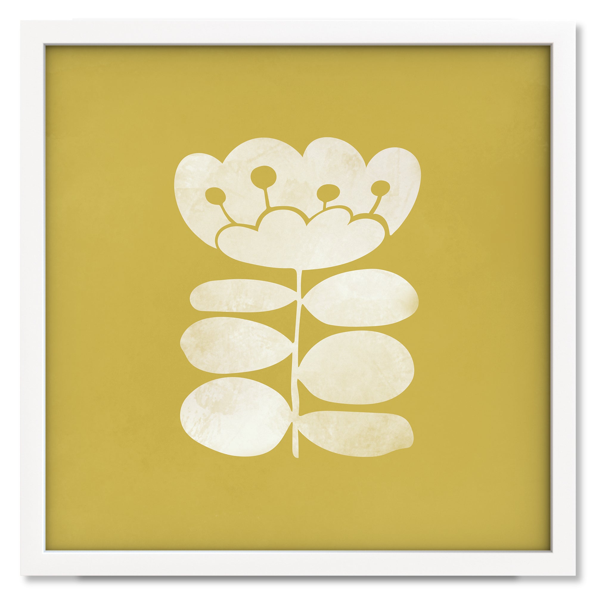 Sunshine I art print mockup in a white frame