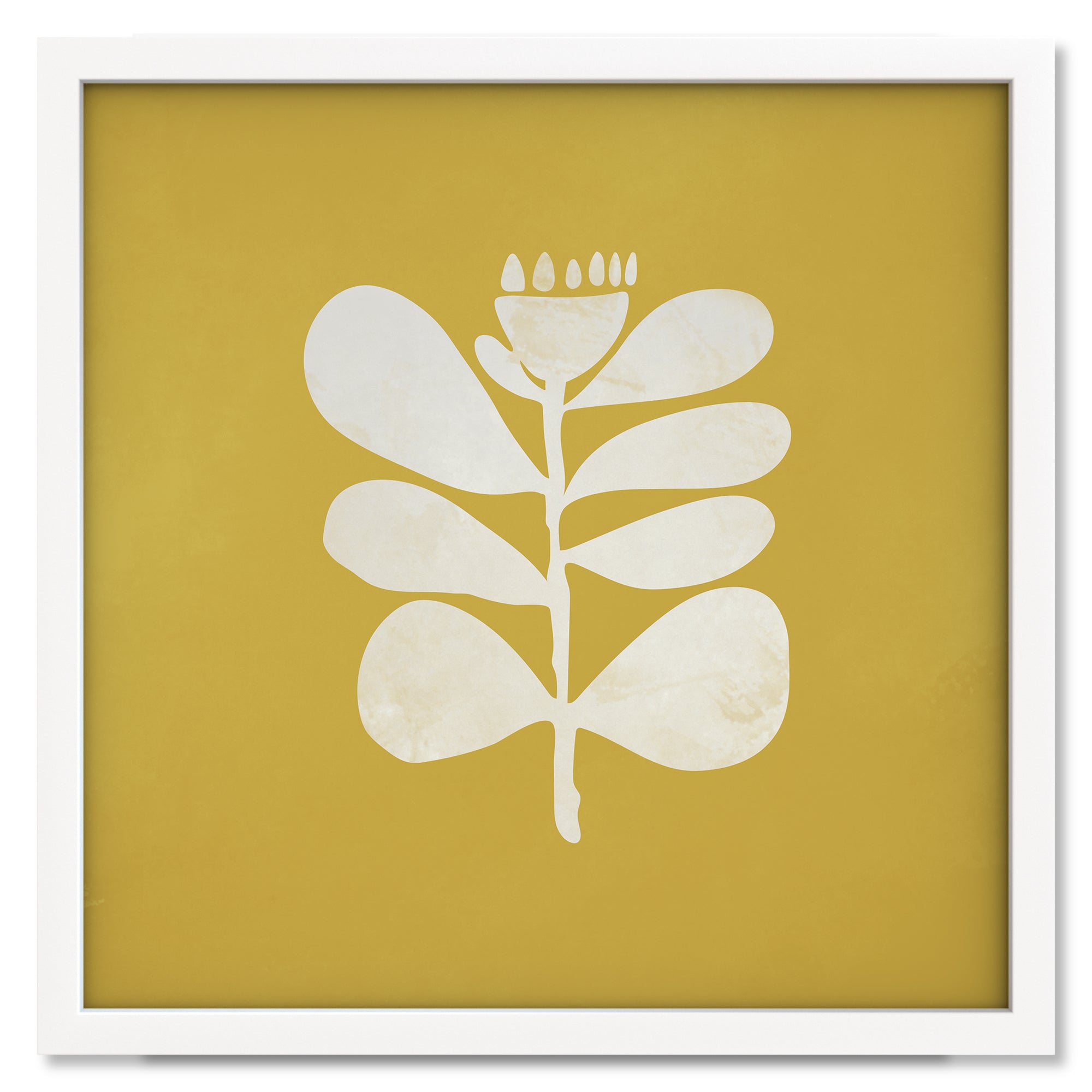 Sunshine II art print mockup in a white frame