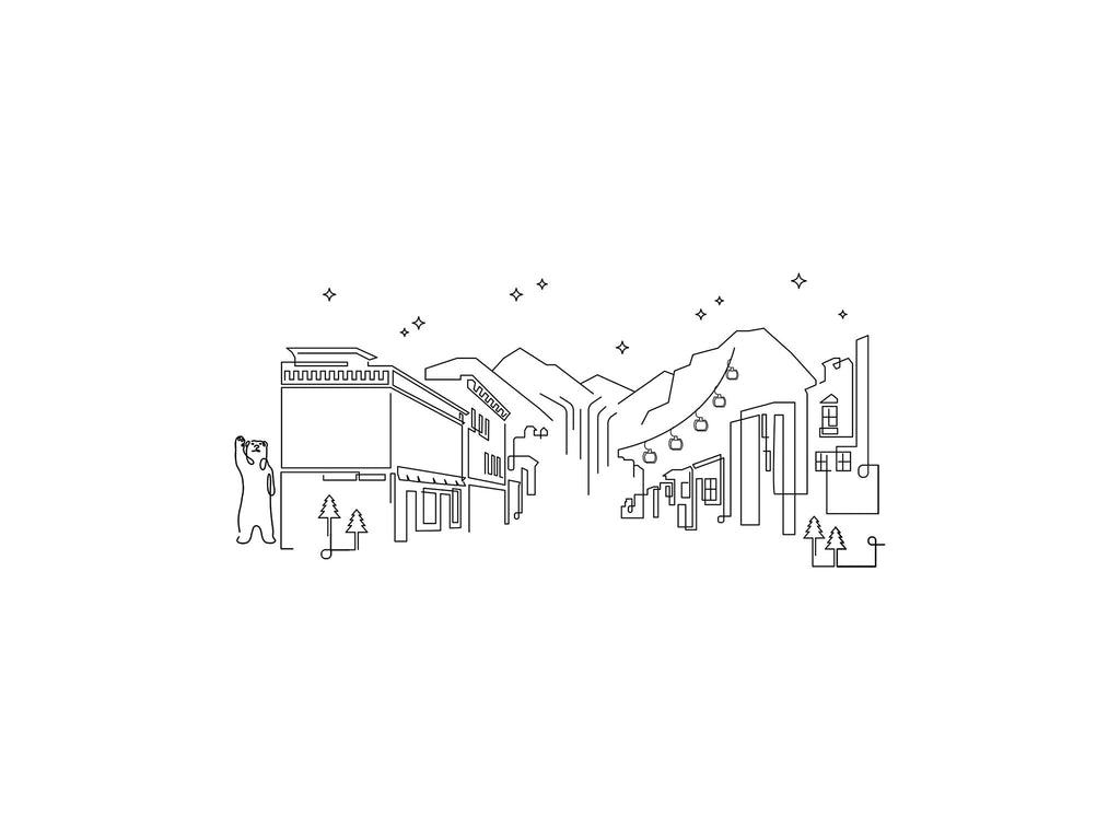 Telluride Skyline illustration, digital download wall art